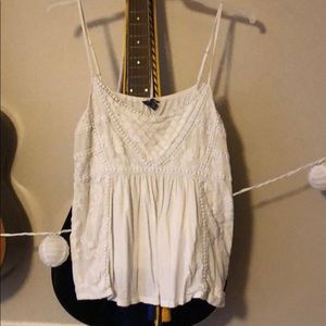 White lace babydoll tank